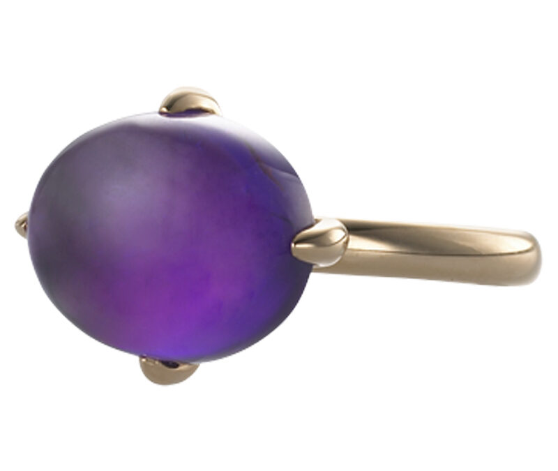 Amethyst Cabochon ring in 18k rose gold