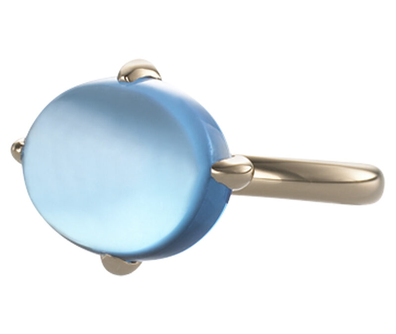 Blue topaz ring in 18k rose gold