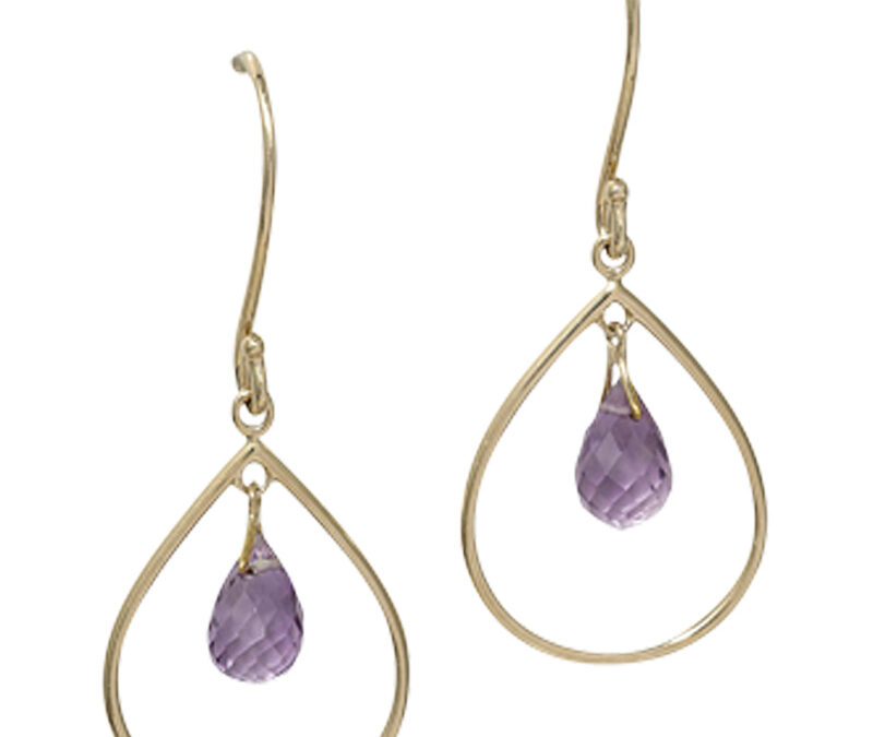 Chandelier amethyst earrings in 18k yellow gold