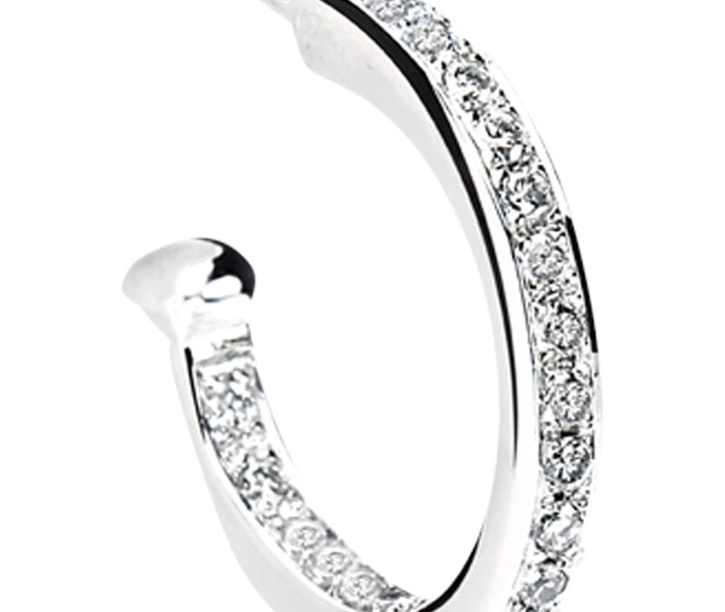 Diamond set hoop earrings